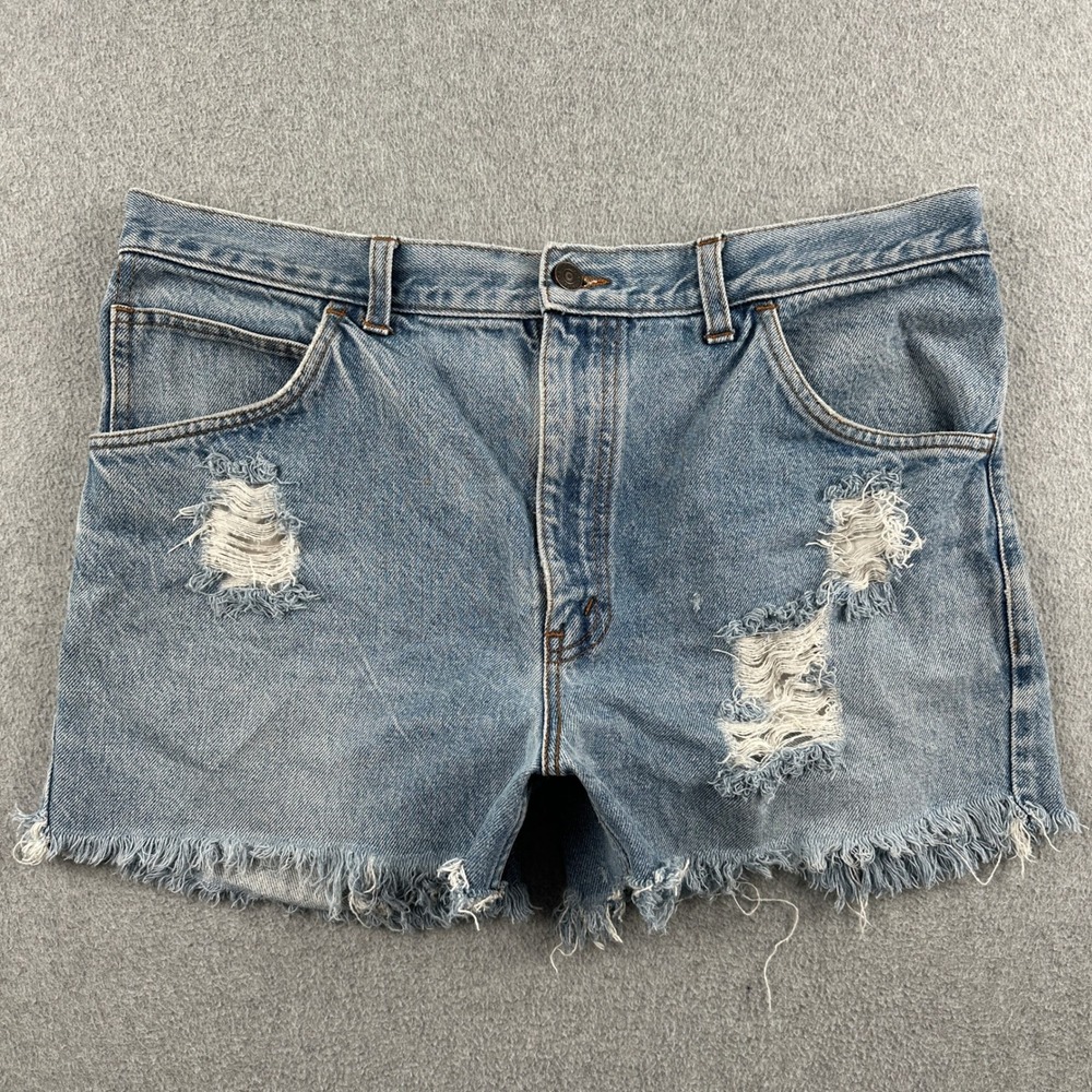 Vintage 70s Levis‎ Shorts Womens 36 Orange Tab Cut Off Denim Jean Shorts Jorts